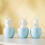 Set of 3 Easy Cleaning Ceramic Rabbit Ornament Low-Yellow 7