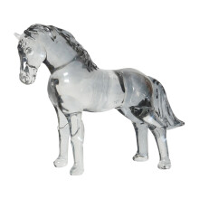 Stylish Crystal Horse Figurine Home Office Elegant-Grey