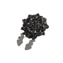 Rhinestones Alloy Button Clips Shirt-black black diamond1