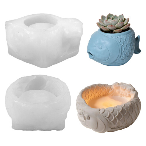 Moules en Silicone en forme de poisson,-poisson rougeBougie 1