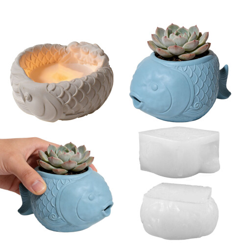 Moules en Silicone en forme de poisson,-poisson rougeBougie 2