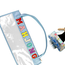 Multipurpose Crystal Fastened Beauty Bag With Generous-Blue