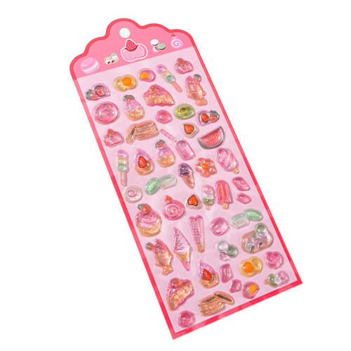 Sturdy PVC Sticker With 3D Raised Designs For-Dessert