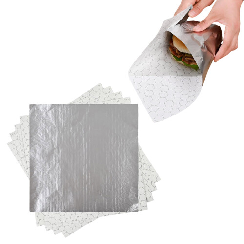 50/100Pcs Aluminum Foil Sandwich Wraps Sheets With-100pcs 2