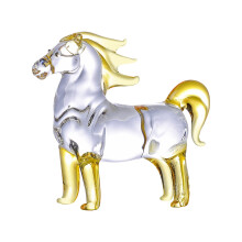 Crystal Horse Figurines Animal Statues Standing Horse-Yellow