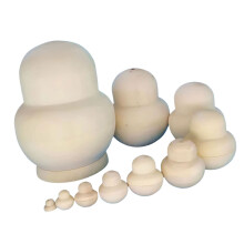 Blank Wooden Big Belly Shape Russian Nesting Doll Unpainted