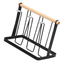 Practical Metal Cup Organizer with Angled Design Iron-Black