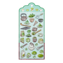 Autocollant de journal fait main vibrant avec art de-Matcha