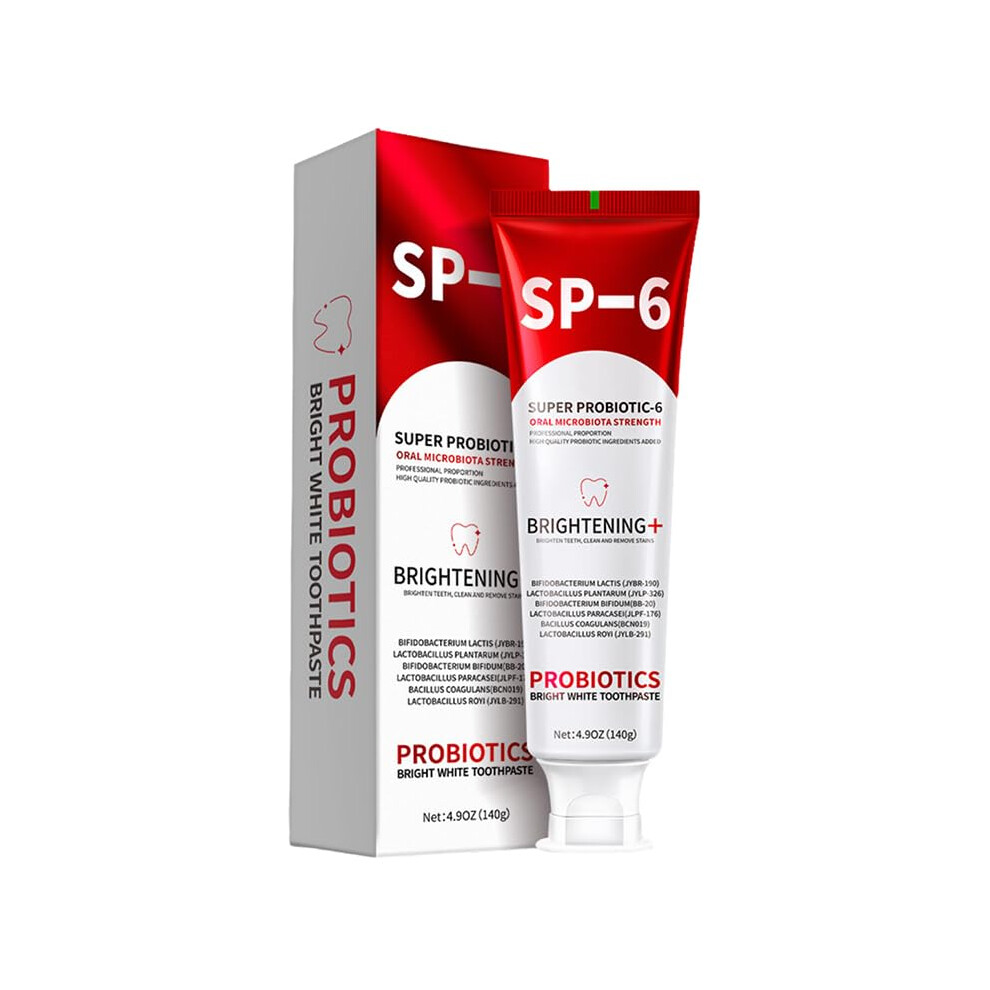 SP6 Probiotic Whitening Toothpaste for Sensitive Teeth with 6 Probiotics, Fluoride, Enamel Safe Mint