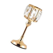Bougeoir décoratif en métal et cristal, bougeoirs élégants-or S