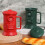 Elegant Mailbox Shape Ceramic Drinking Mug With Lid and-Red 7