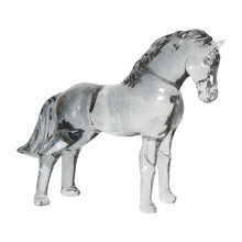 Sculpture de cheval en cristal Feng Shui, ornement-Gris