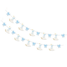 Paper Bowknot Geese Bunting Hanging Ornament-Blue   Bow Paper