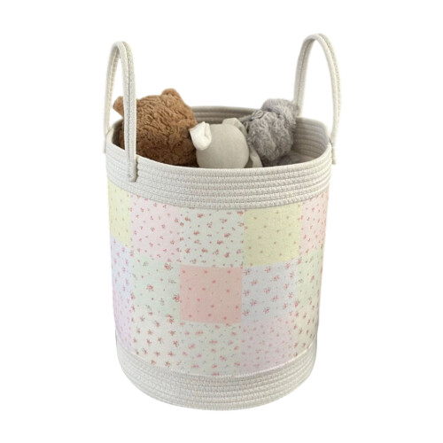 Floral Printed Laundry Hamper With Thick Cotton Rope For-S 3