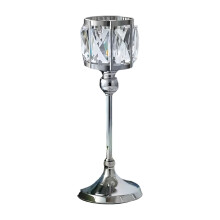 Bougeoirs en cristal et métal, bougeoirs votifs, tasse-argent M