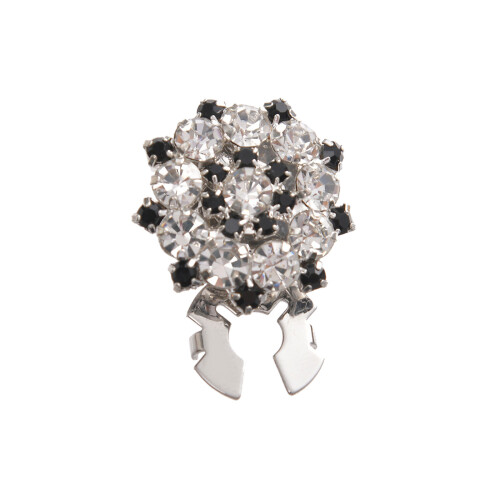 Button Covers Rhinestones Embellished-white black diamond1