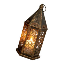 Moroccans Lanterns Decorative,Golden Metal Candle Holders for-S