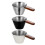 Packung mit 3 Kaffee-Extraktionsbechern, Edelstahlgehäuse und 1