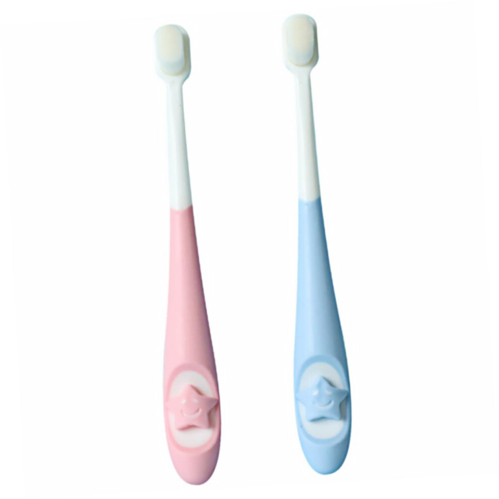 Kids Toothbrush Set 2pcs Soft Bristle Comfort Cartoon Handle Ergonomic Grip for Toddlers