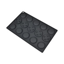 Nonstick 15 Well Silicone Molds Suitable For Macarons-Black