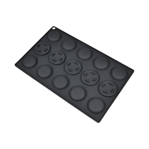 Nonstick 15 Well Silicone Molds Suitable For Macarons-Black