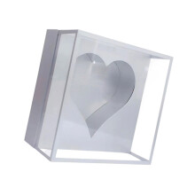 Robuste, transparente Geschenkbox in Herzform, ideal für-Silber