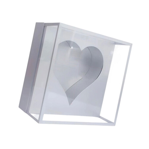 Robuste, transparente Geschenkbox in Herzform, ideal für-Silber