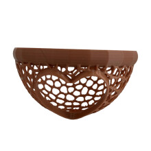 Decorative Floating Betta Hide Heart Shaped Hideaway-brown