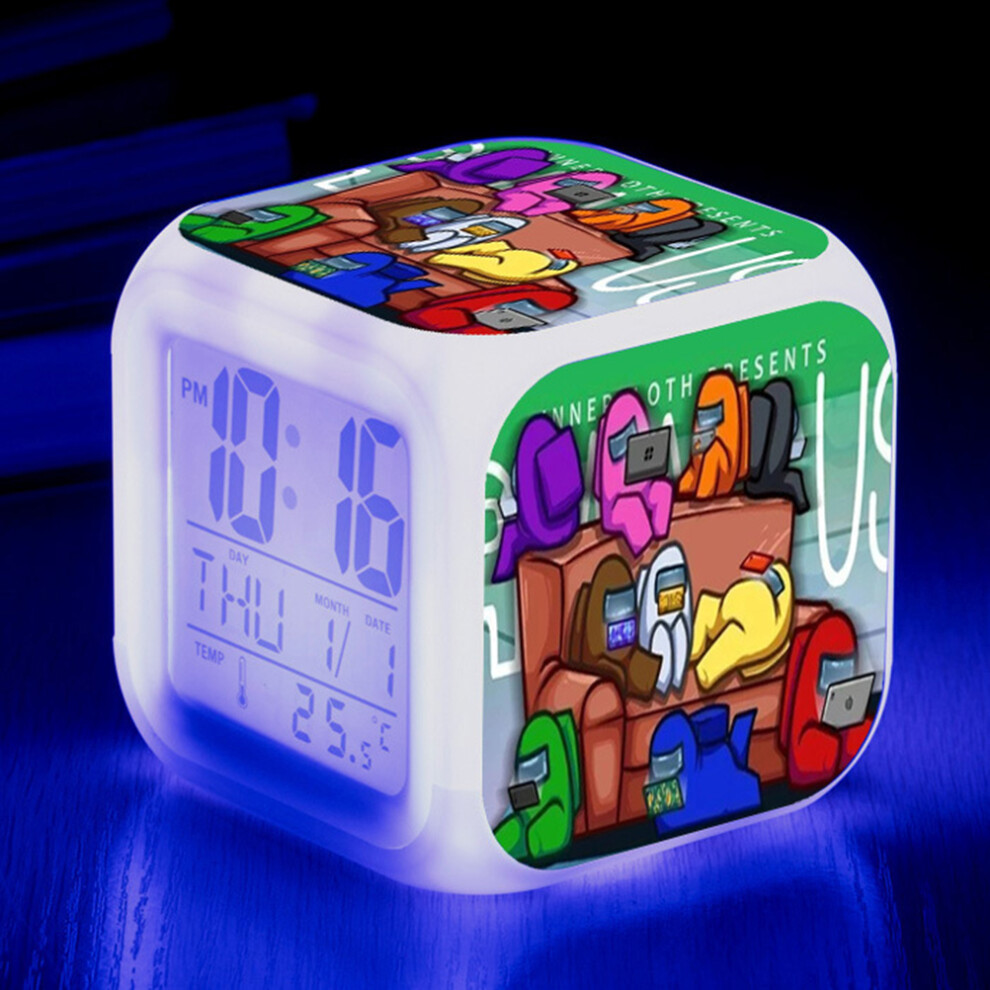 Colorful Luminous Led Alarm Clock For Kids - 8Cm, Multi-Color Night Light 7901390359743