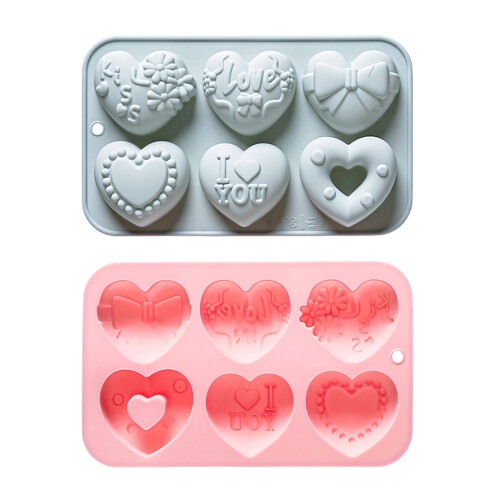 2pack 6-Cavity Silicones Heart Chocolate Molds Cake-Blue 1