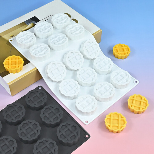 Nonstick Silicone Waffle Chocolate Molds With 15 Round-White 2