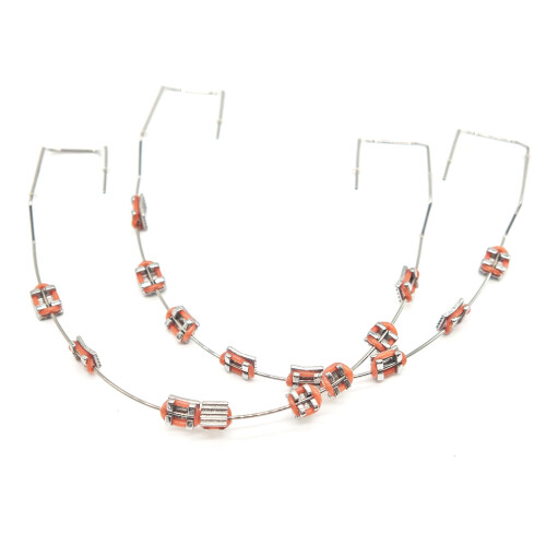 Orthodontic Training Model with Durable Metal Brackets, Orange Dental Practice Prop for Students