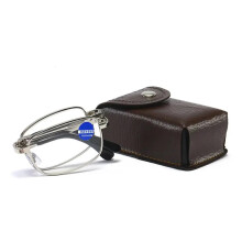 Blue Light Reading Glasses 2.5 Strength Foldable Metal Frame HD Lenses for Men and Women