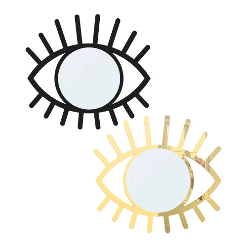 Artistics Eye Shape Wall Mirror Acrylic Wall Mounted-Gold 1