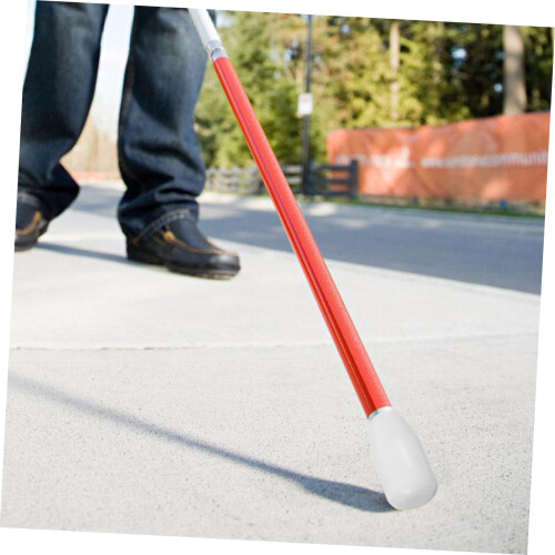 Cane Tip Replacement for Blind Walking Stick with Non Slip Stability Durable Lightweight White Cane Tip 2