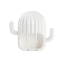 Wall Mounted Toothbrush Holder with SelfDraining Design and Dual Hooks, ABS Bathroom Organizer