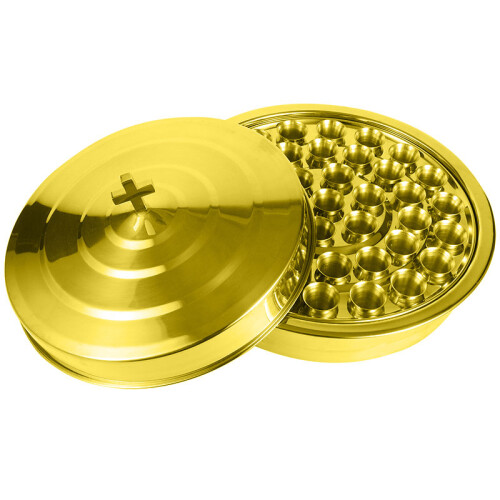 39 Hole Nonrust Steel Serving Tray Stackable-golden plate 2
