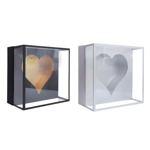 Elegant Heart Design Acrylic Display Case Anniversary-Black 1