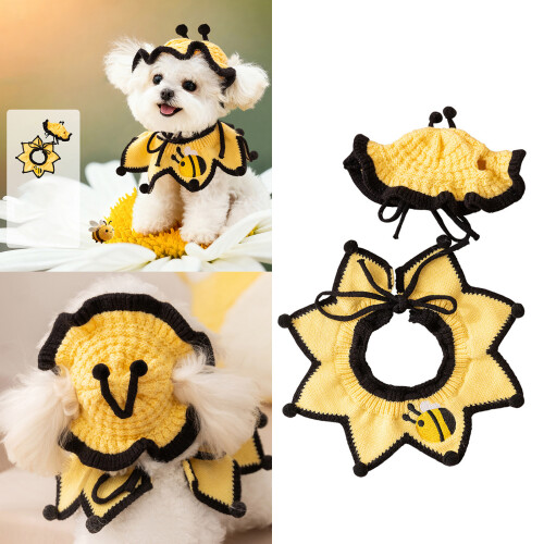 Winter Puppy Hat Knitted Collar Comfortable Thin Large Dog Cold 1