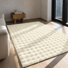 (120x170cm (4ft x 5.5ft), Cream) Bubble Rug Extra Large Rug Soft Shaggy Faux Fur Bubble Carpet Mat
