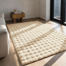 (120x170cm (4ft x 5.5ft), Beige) Bubble Rug Extra Large Rug Soft Shaggy Faux Fur Bubble Carpet Mat