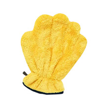 Fleece Pet Grooming Gloves Multifunctional Bath-Yellow 1pcs