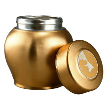Pet Memorial Stainless Steel Ashes Urn-gold cat and dog pattern