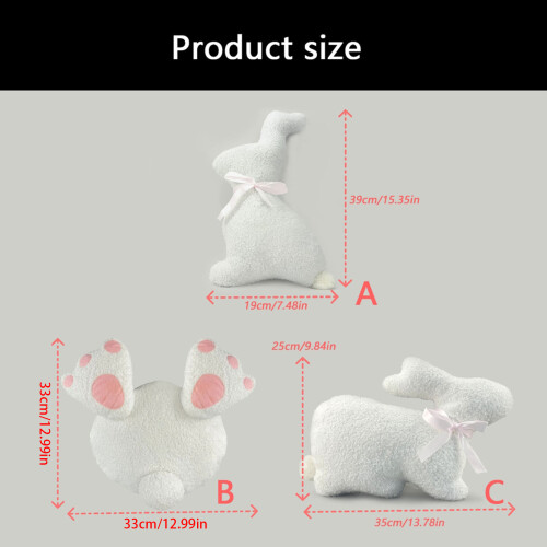 Easter Bunnies Rabbit Throw Pillow Bunnies Shaped-bunnys butt 1