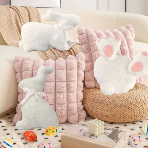 Easter Bunnies Rabbit Throw Pillow Bunnies Shaped-bunnys butt 2