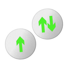 Glow in the Dark Stainless Steel LED Exit Arrow Sign for Floor, Stairs and Walkways, 2pcs
