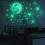 Luminous 3D Moon & Dots Wall Decals Fluorescent Nursery Ceiling Decor 6