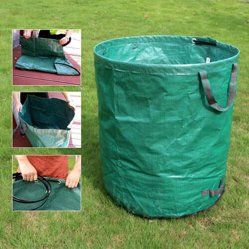 Reusable Woven Garden Bag Collapsible Leaf Collection Container 1 pcs 2