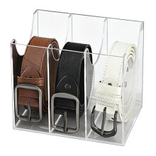 Clear Acrylic Belt Storage Box with Multiple Slot-3 grids