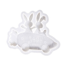 Moules en Silicone lapin de pùques sur vélo, démoulage-A02